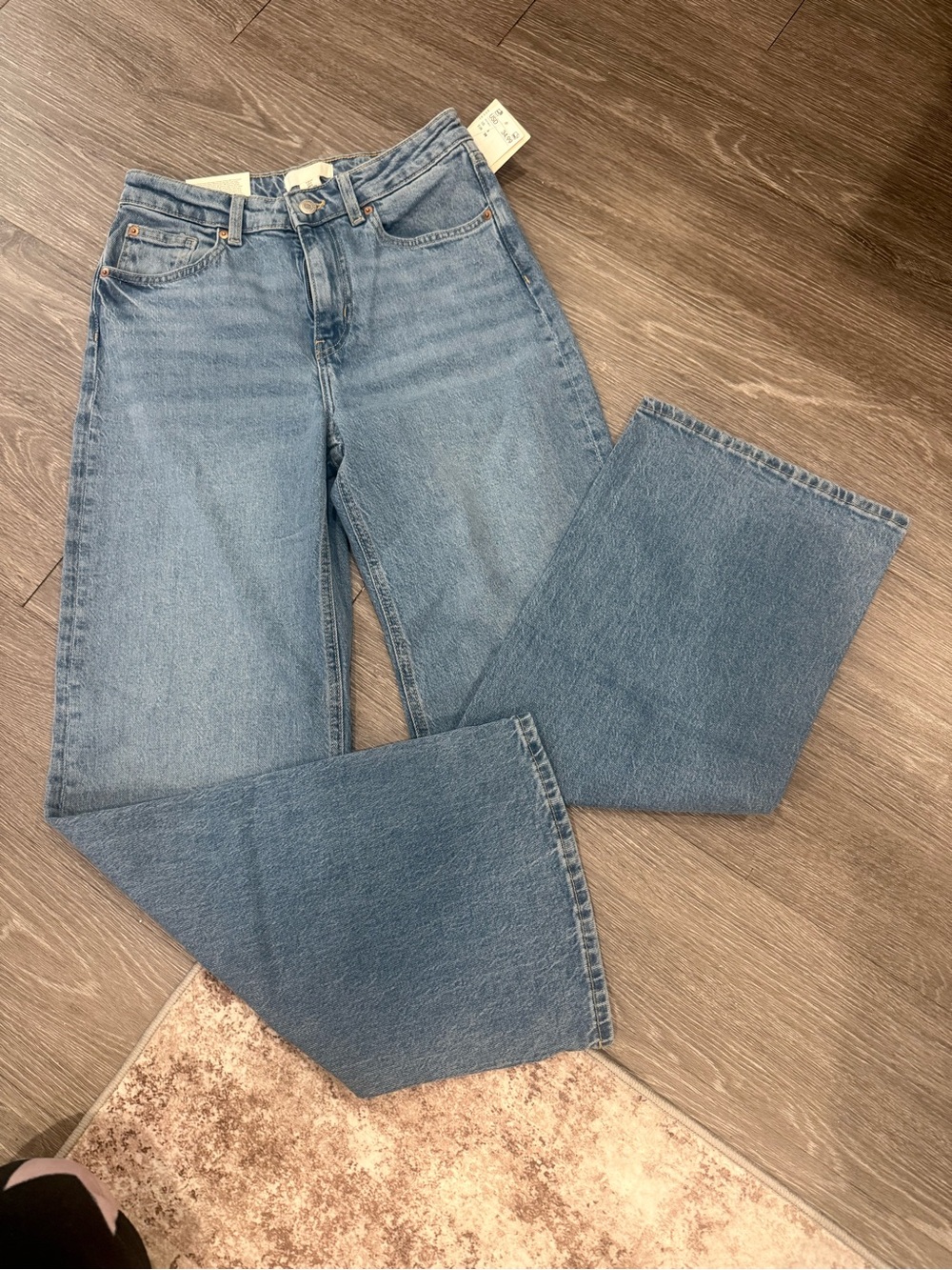 H&M Light Blue Wide Leg High-Rise Jeans